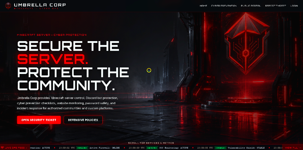 Umbrella Security Homepage